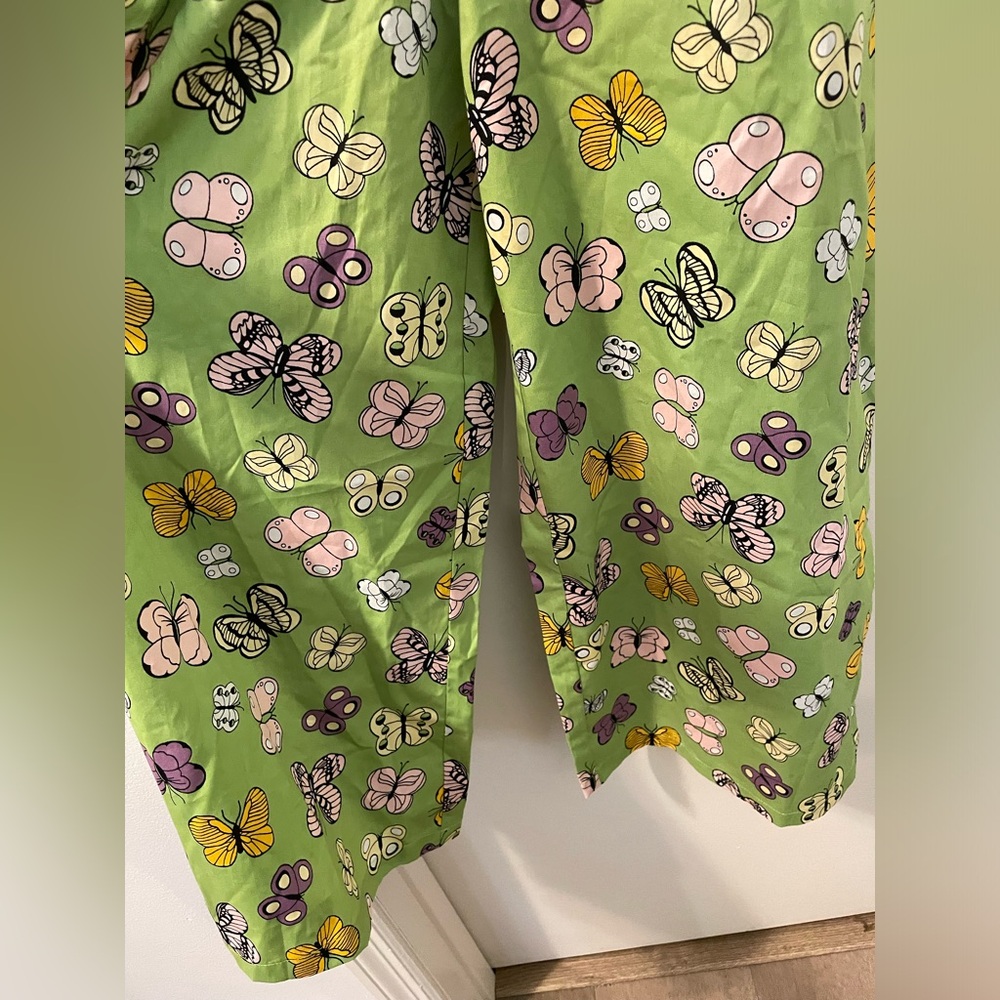 NWT ModCloth Light Of Day Green Butterfly Jumpsuit Size 6 Happy Clothes - Picture 8 of 9